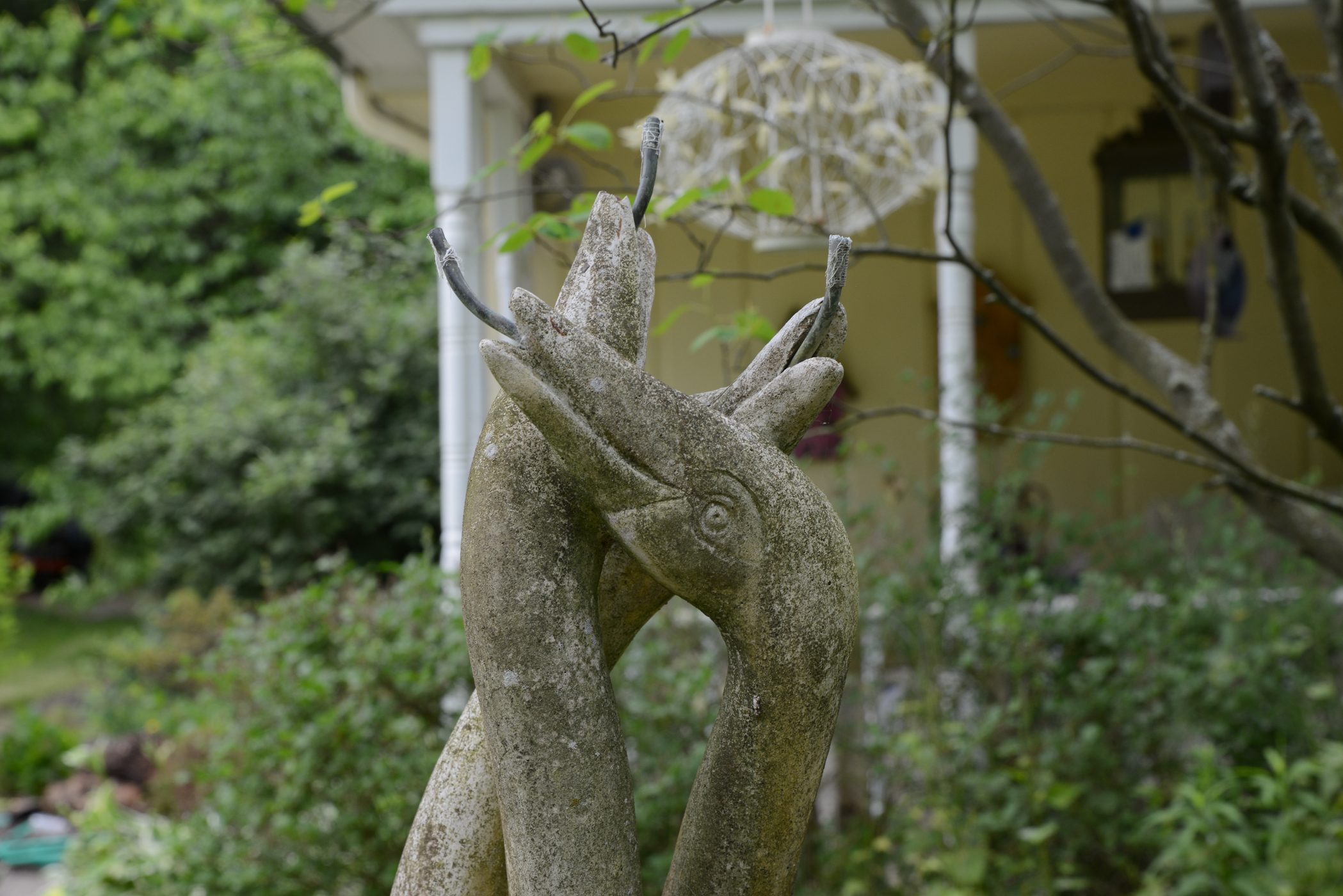 Flamingo Fountain with Quatrefoil Basin