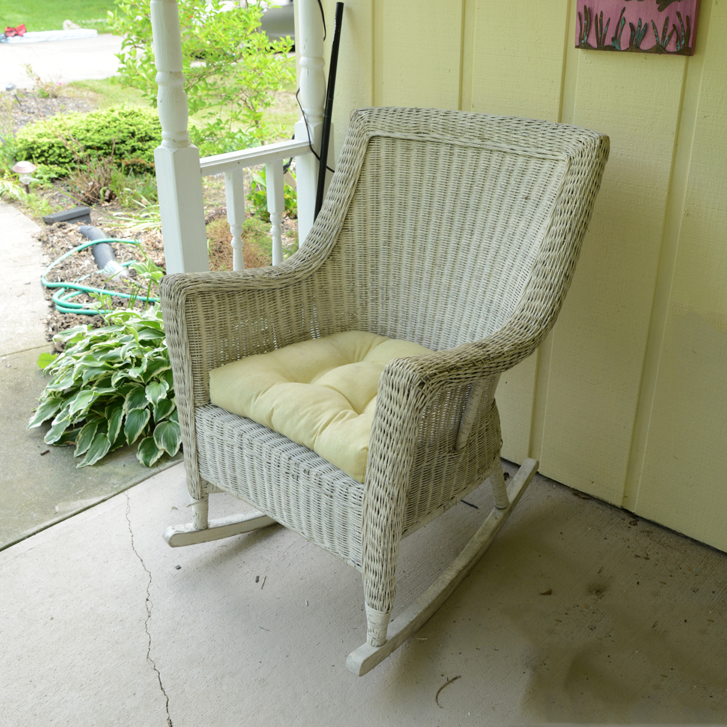 White Wicker Rocking Chair
