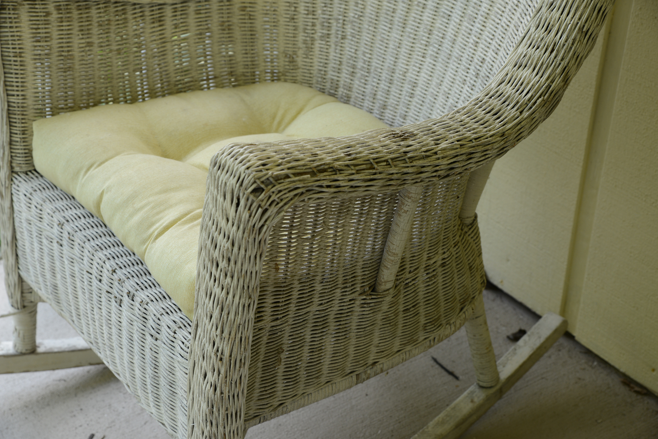 White Wicker Rocking Chair