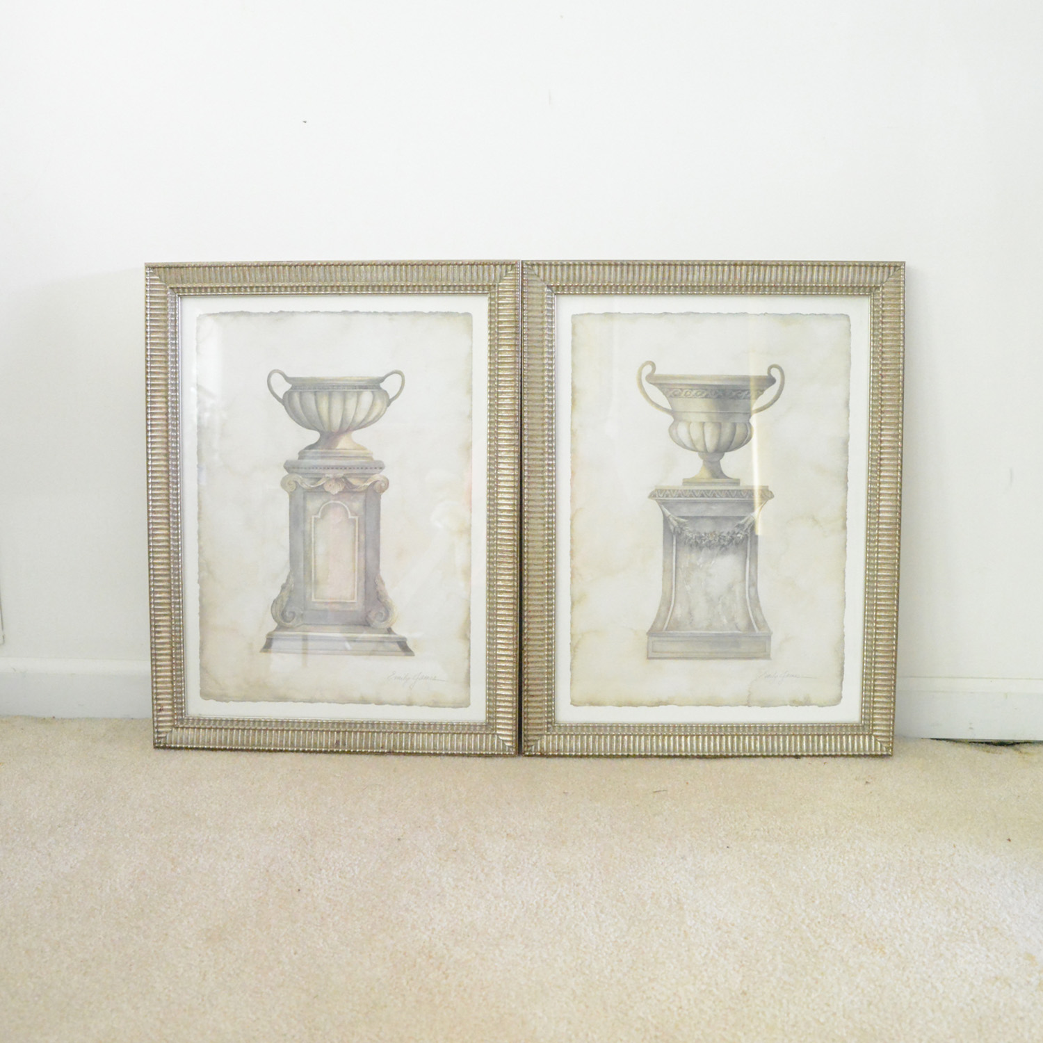 Pair of Emily James Urn Offset Lithographs
