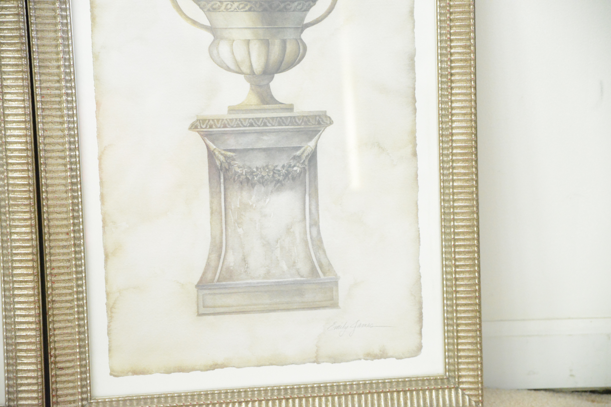 Pair of Emily James Urn Offset Lithographs