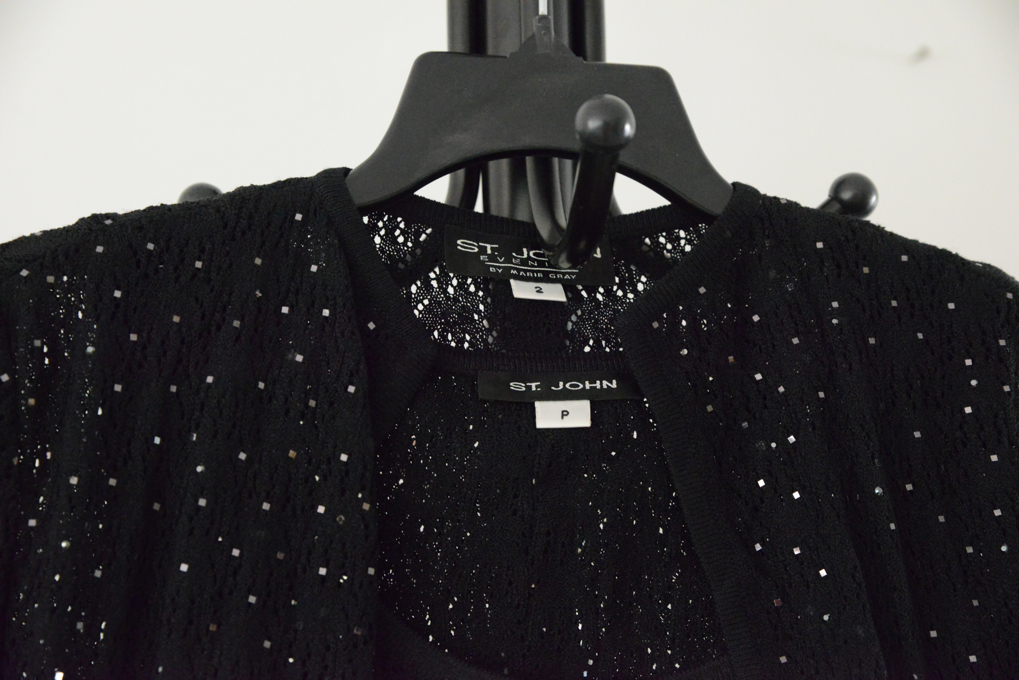 St. John Black Evening Pant Suit