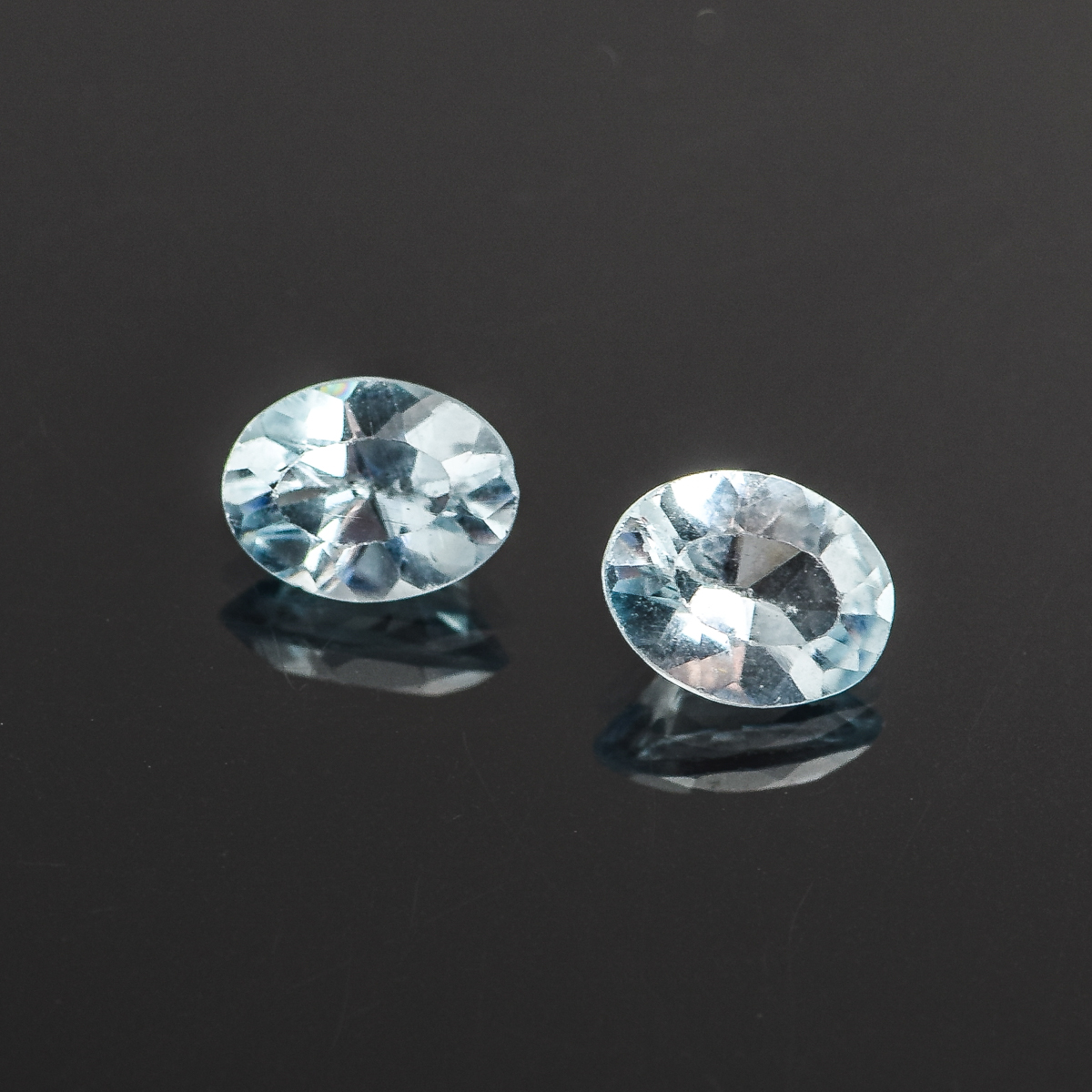 Pair of Light Blue Oval Cut Loose Stones