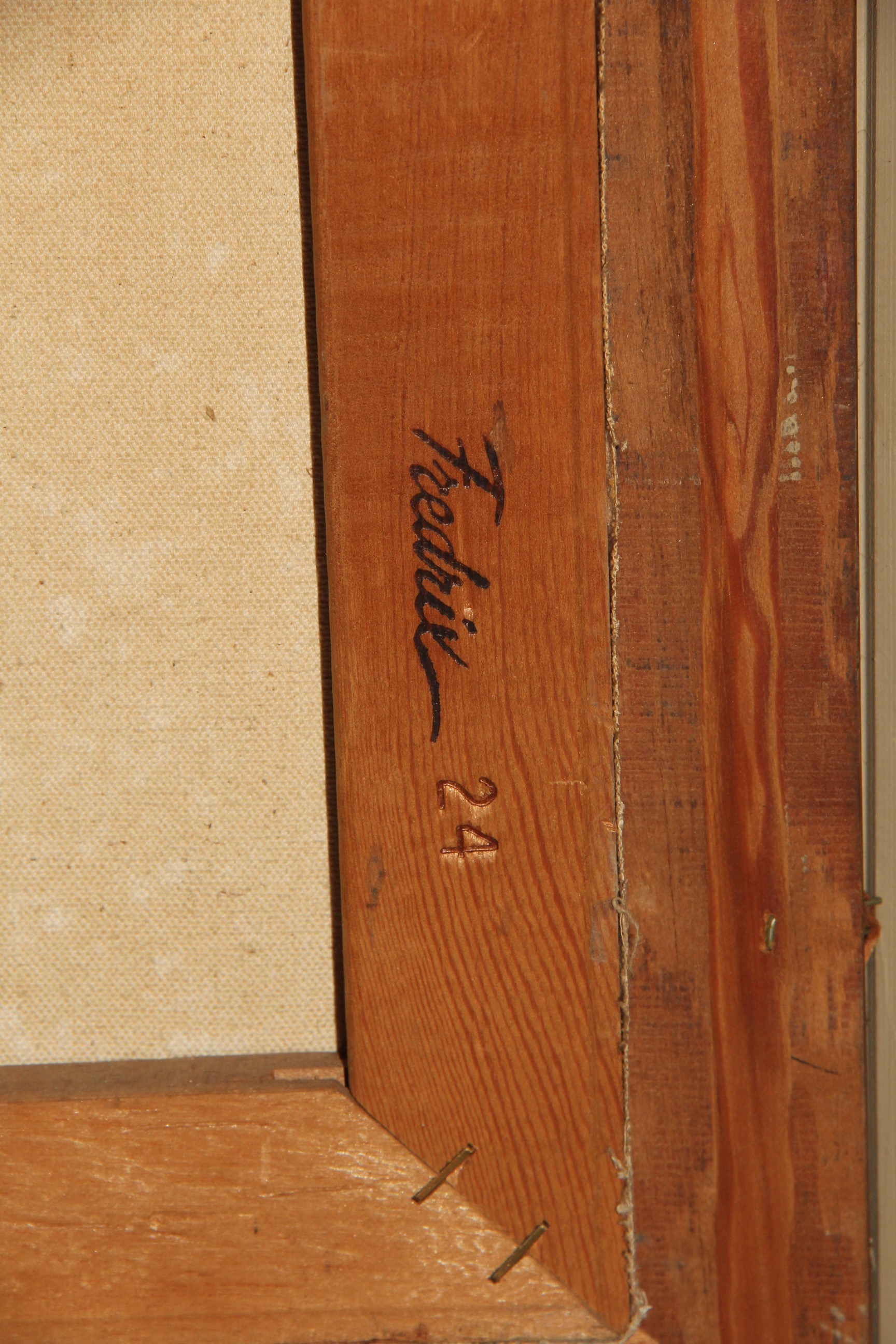 Framed 1970s Nude Female Print on Board by Leo Jansen