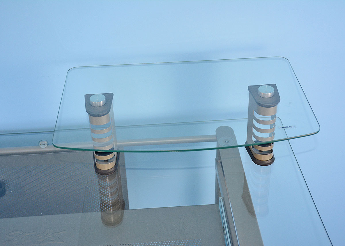 Contemporary Metal and Glass Computer Desk