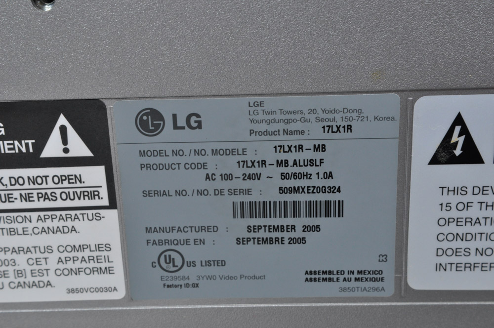 LG 17" LCD Television