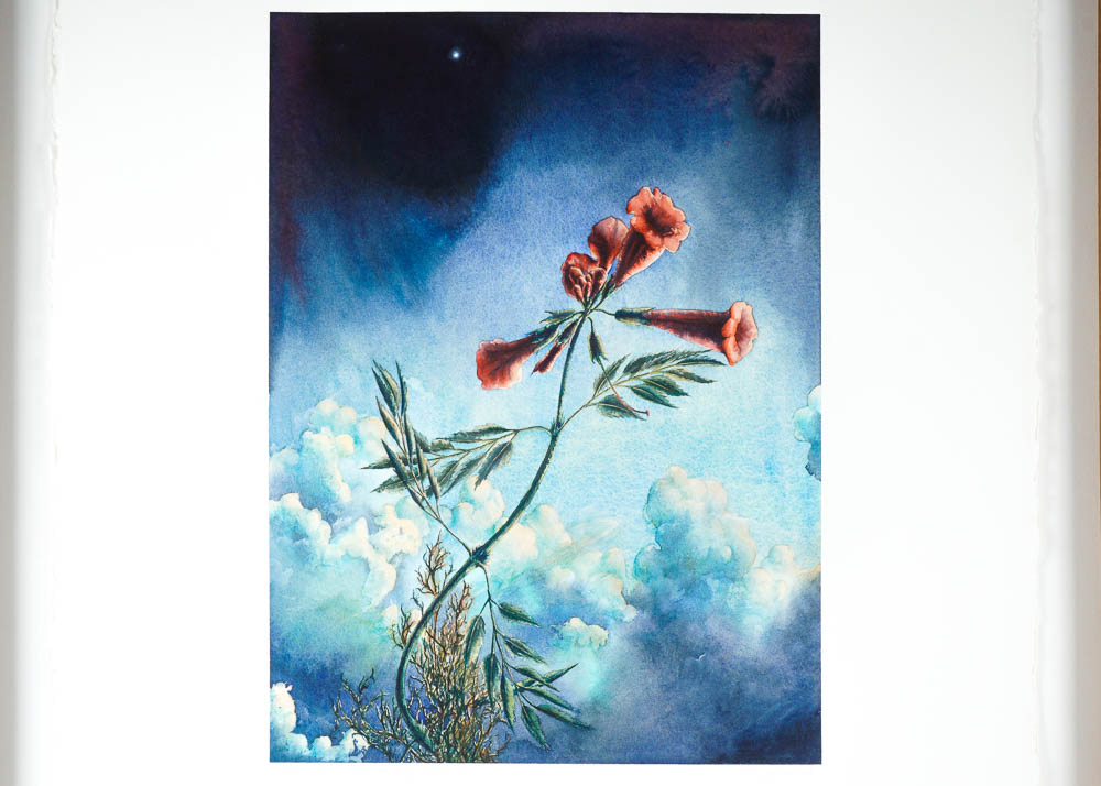 "Approaching Storm- Cape Henlopen" Watercolor on Handmade Paper by Mike McFarland