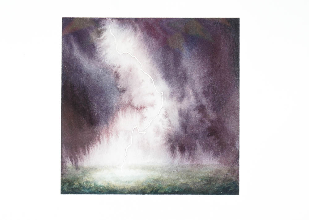 "Approaching Storm- Cape Henlopen" Watercolor on Handmade Paper by Mike McFarland