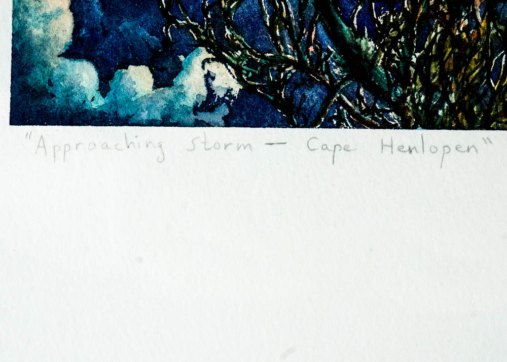 "Approaching Storm- Cape Henlopen" Watercolor on Handmade Paper by Mike McFarland