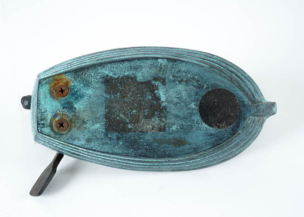 Cast Iron Bunny in Boat Figurine