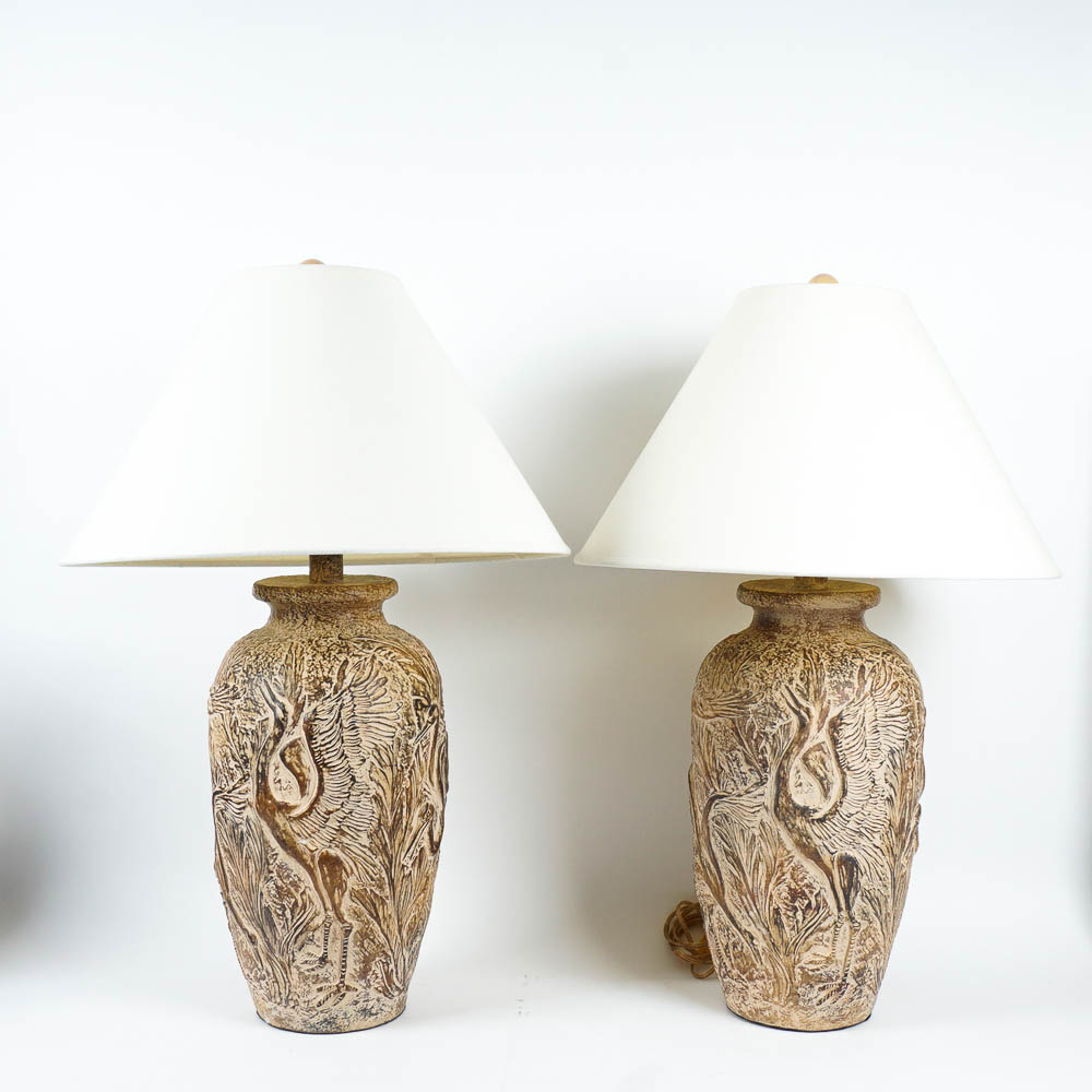 Pair of Anthony Pottery Lamps