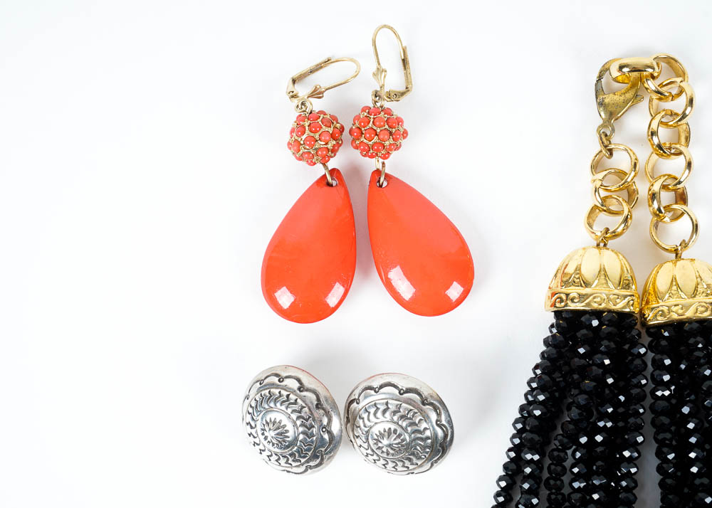Assorted Costume Earrings and Necklace