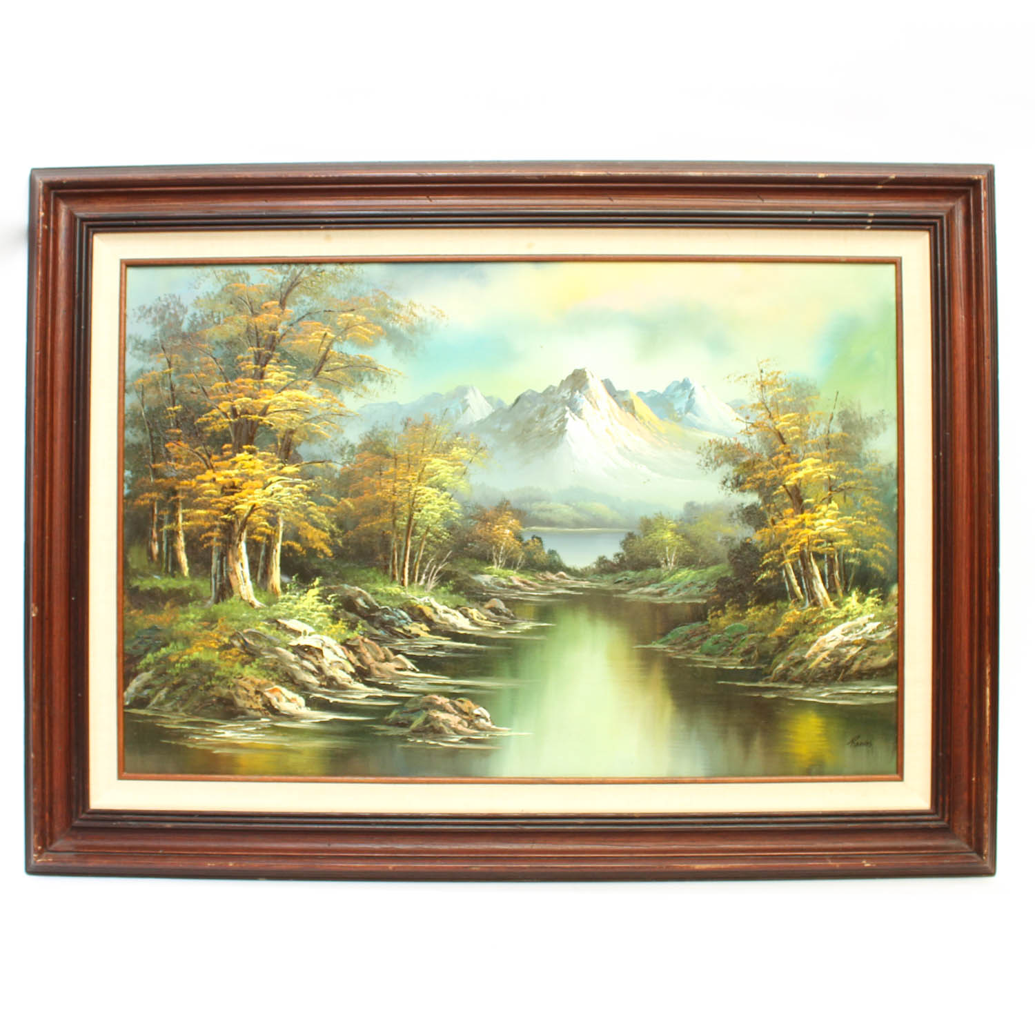 Reeves Signed Oil on Canvas Landscape Painting