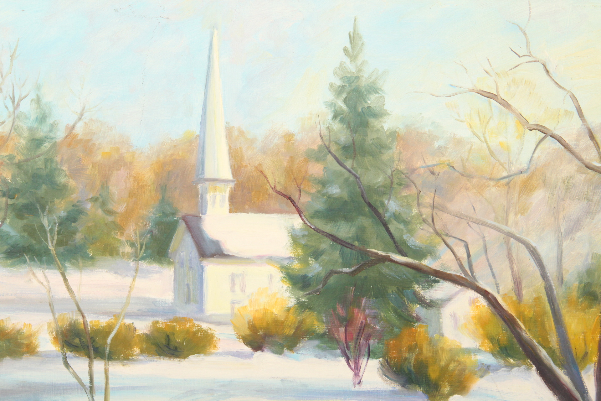 Audrey Swanson Marlow Oil on Board Winter Landscape Painting