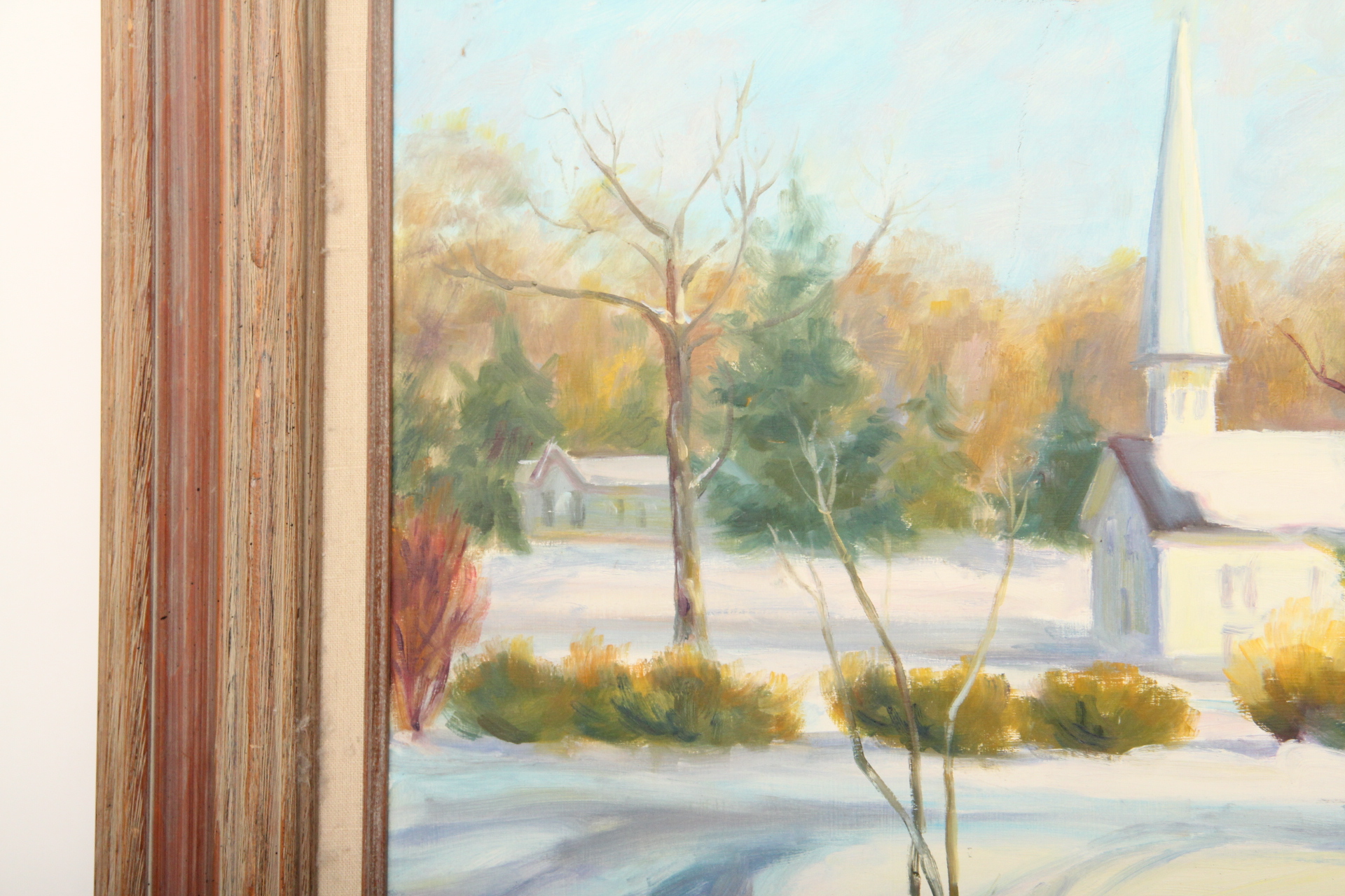 Audrey Swanson Marlow Oil on Board Winter Landscape Painting