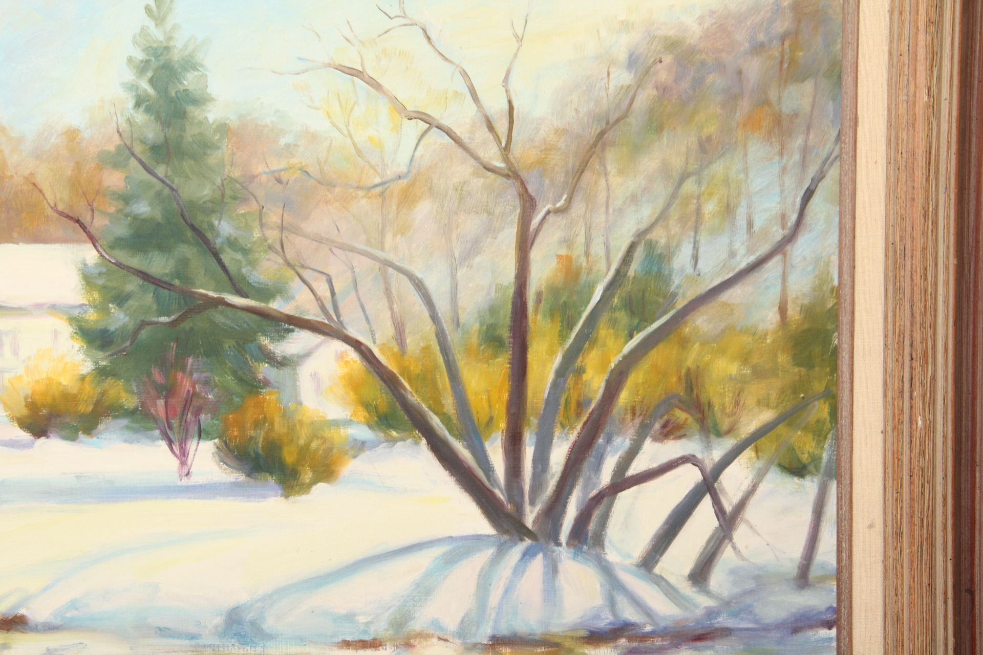 Audrey Swanson Marlow Oil on Board Winter Landscape Painting