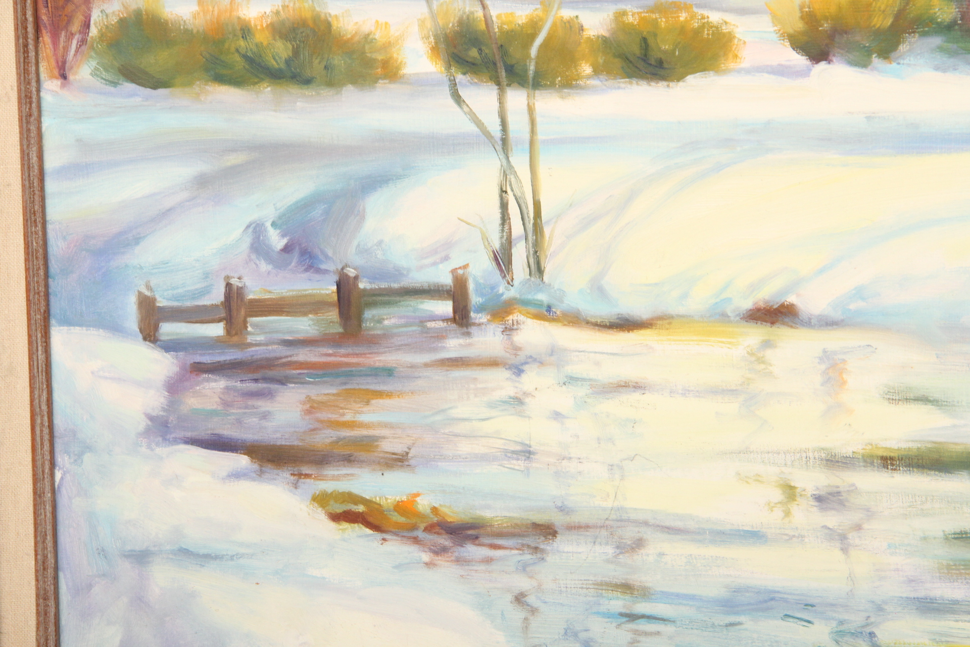 Audrey Swanson Marlow Oil on Board Winter Landscape Painting