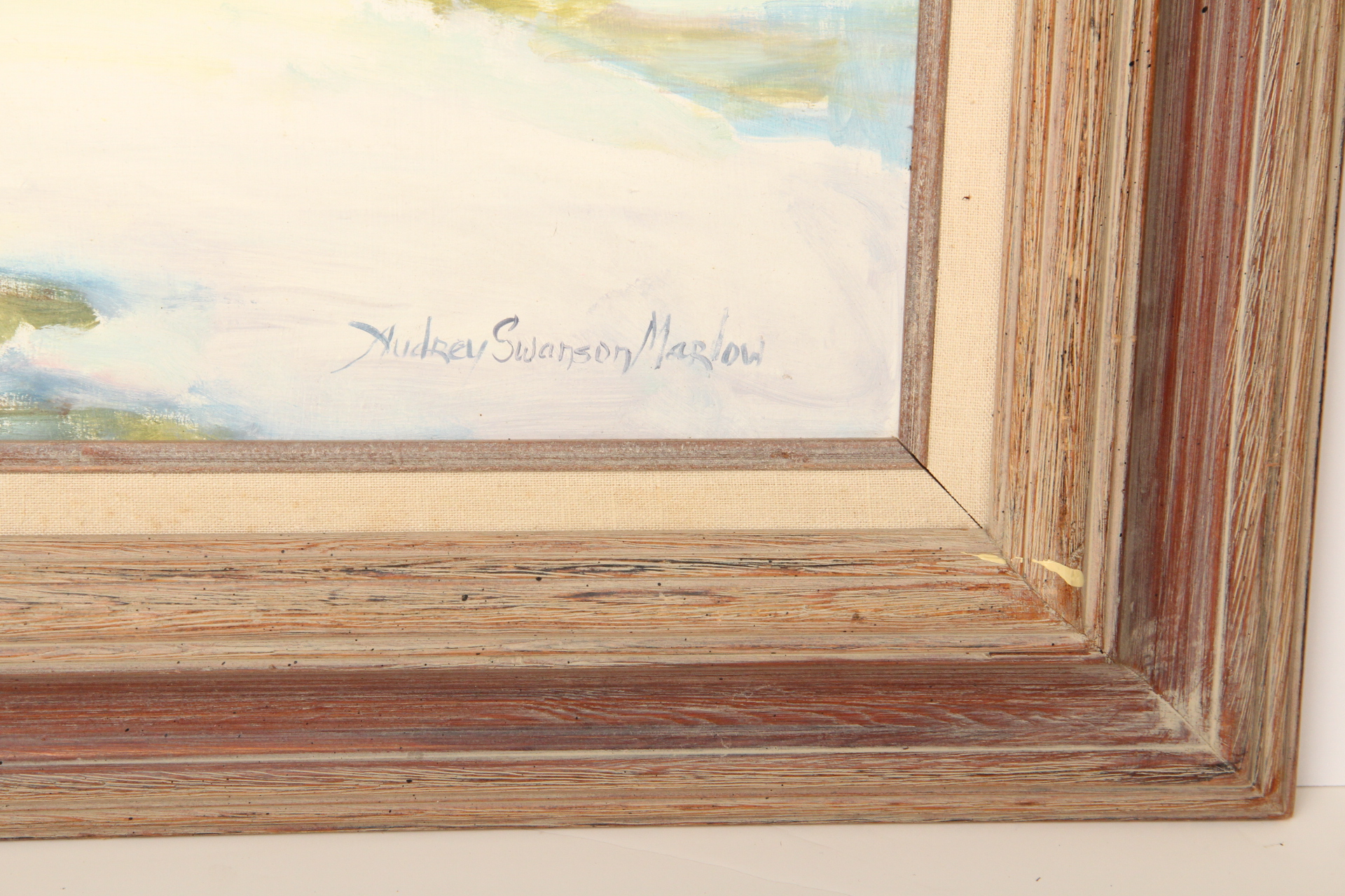 Audrey Swanson Marlow Oil on Board Winter Landscape Painting