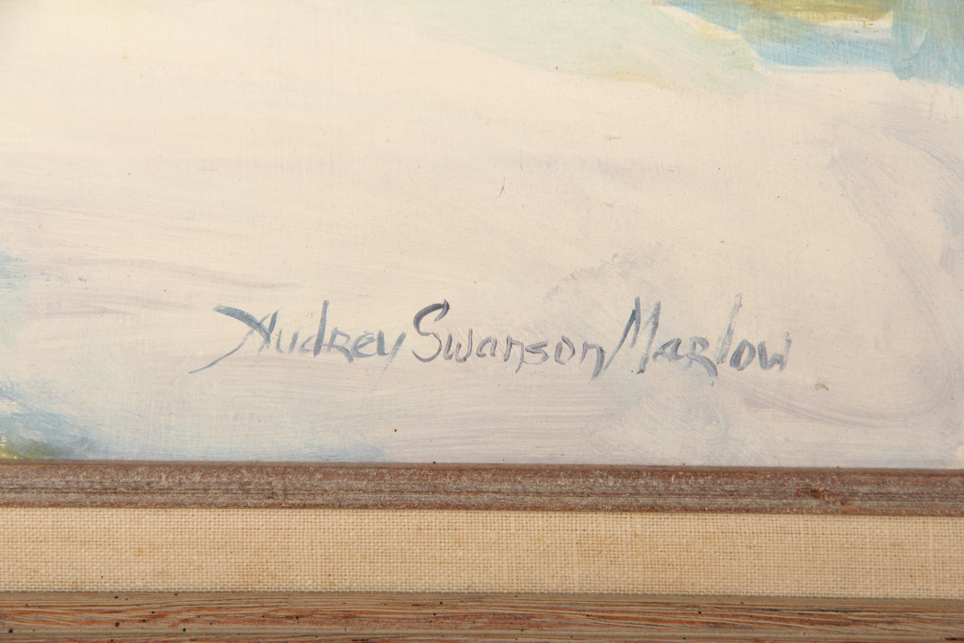 Audrey Swanson Marlow Oil on Board Winter Landscape Painting