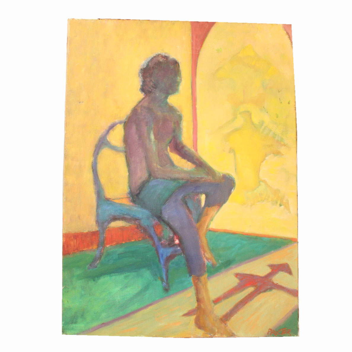 Two Large Figurative Oil on Canvas Painting