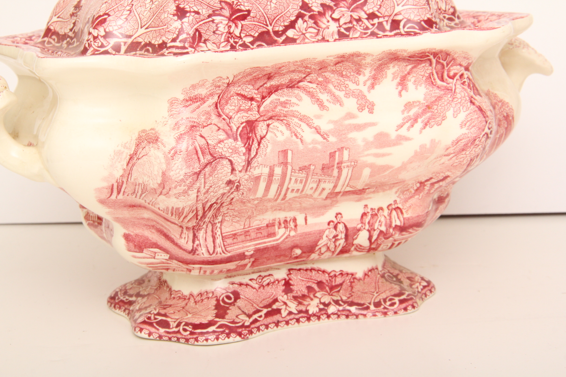 Mason's Antique Red and White Transferware Featuring a Large Tureen, Pitcher and More