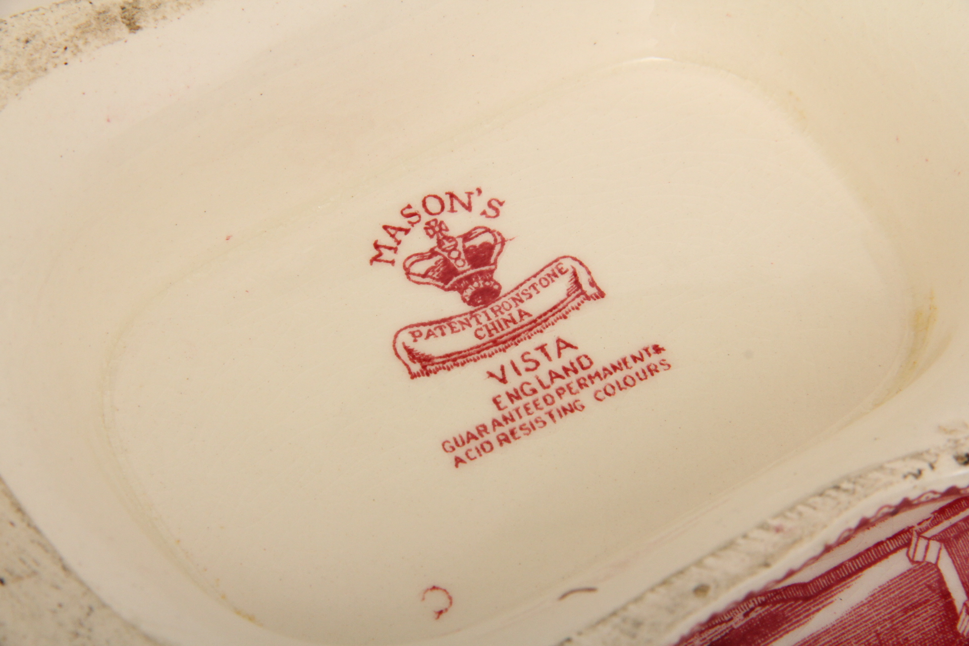 Mason's Antique Red and White Transferware Featuring a Large Tureen, Pitcher and More