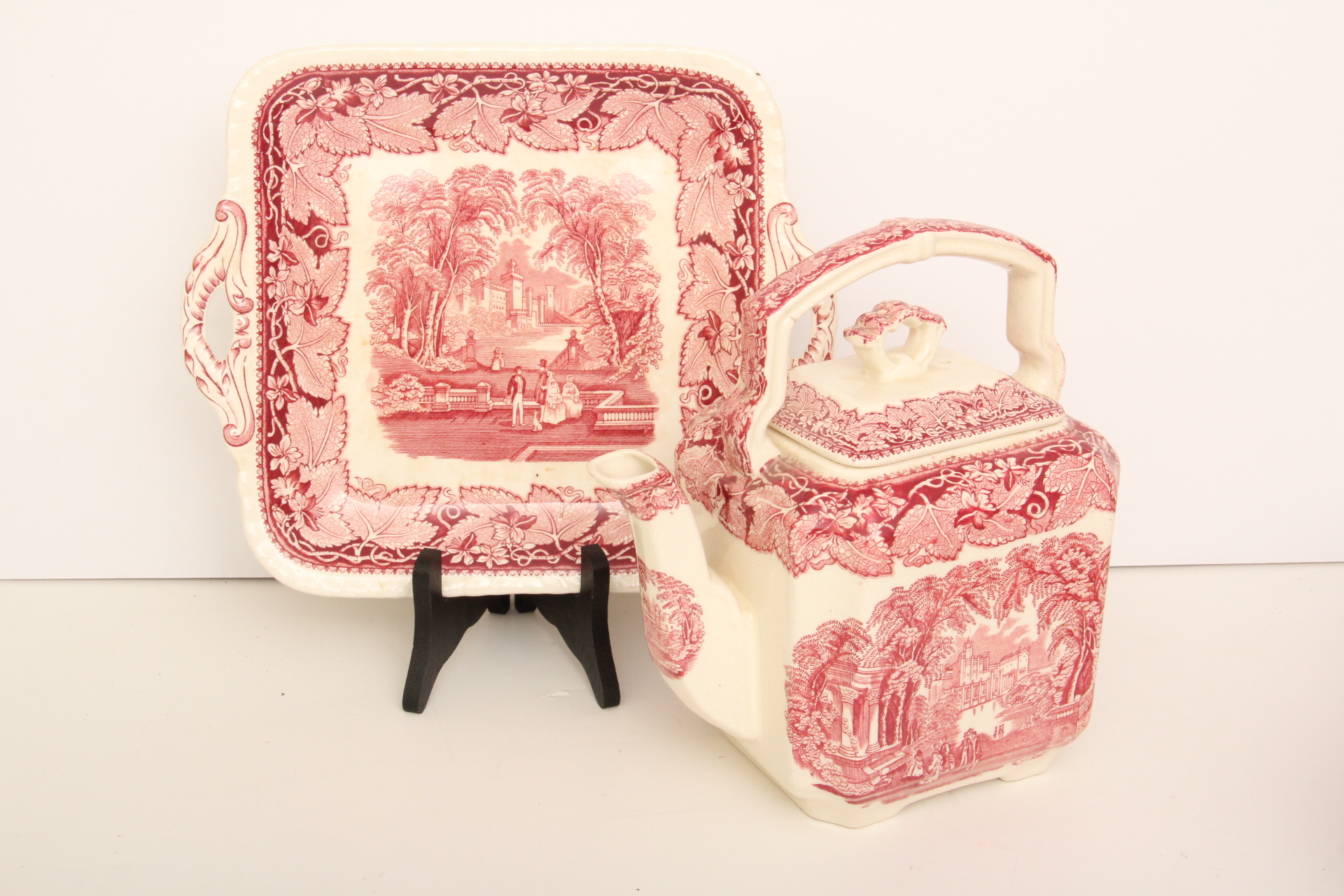 Mason's Antique Red and White Transferware Featuring a Large Tureen, Pitcher and More