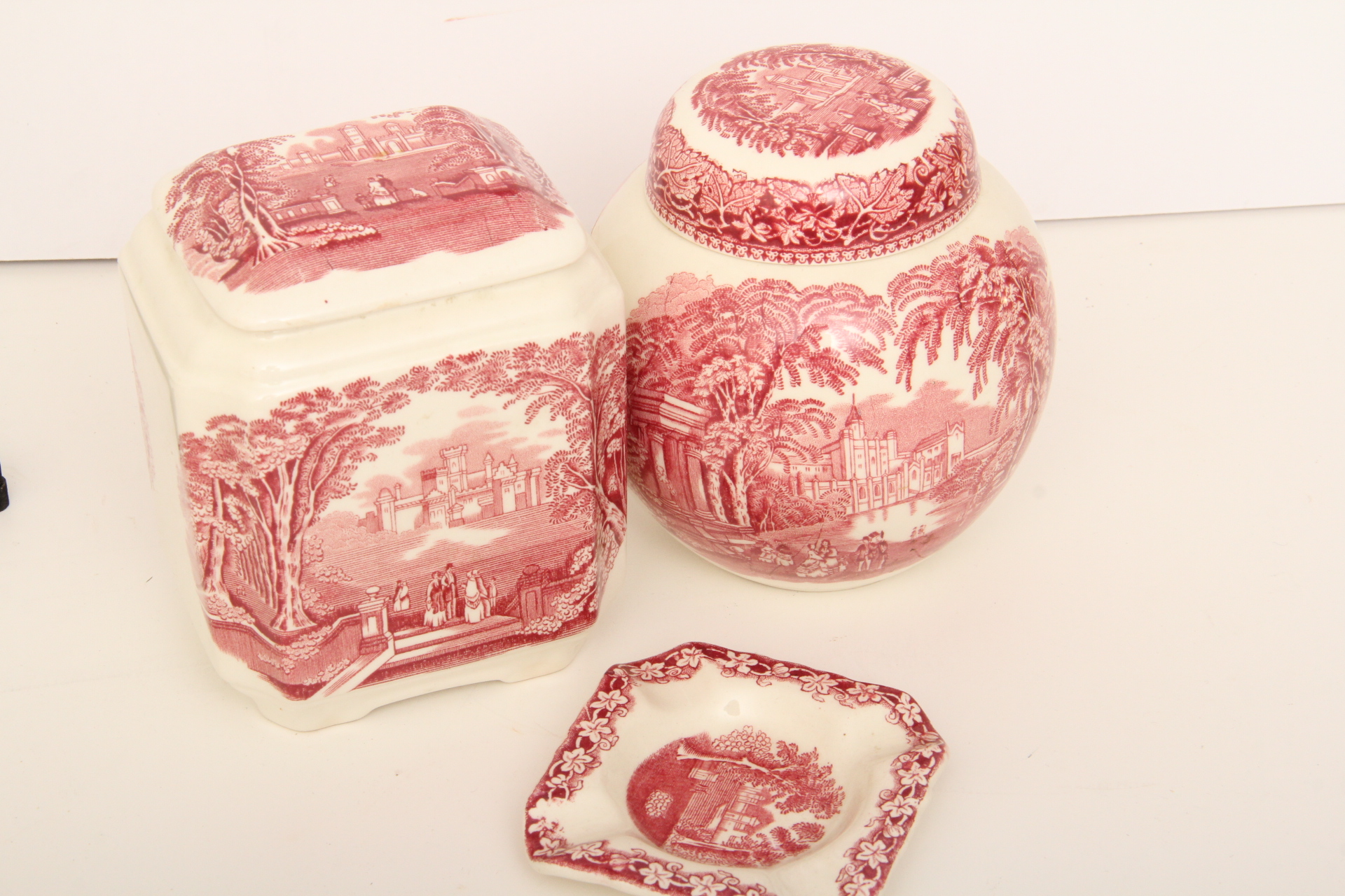 Mason's Antique Red and White Transferware Featuring a Large Tureen, Pitcher and More