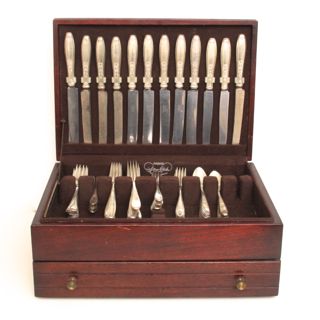 Collection of Vintage Silver Plate in Tarnish Proof Box