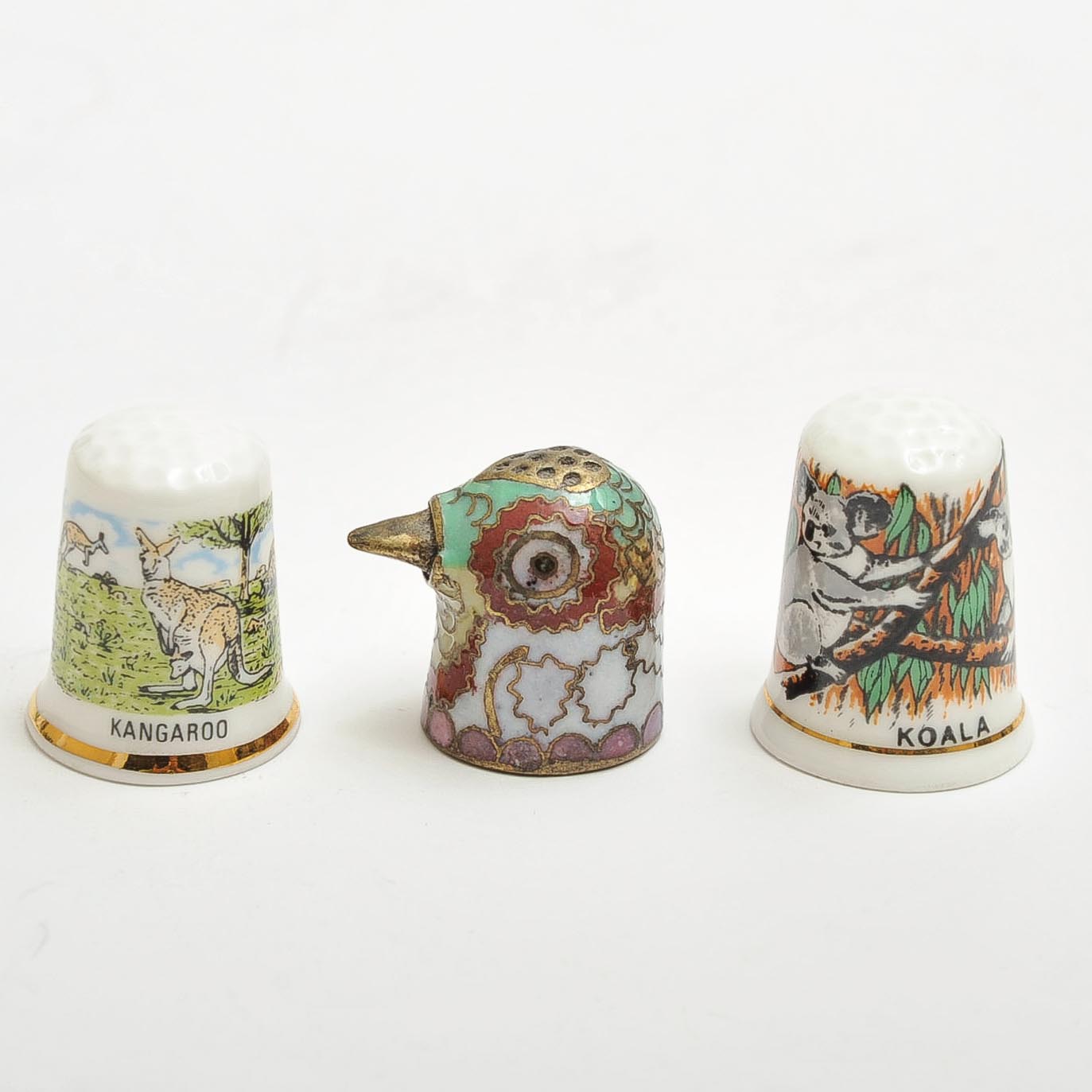 Trio of Collectible Thimbles