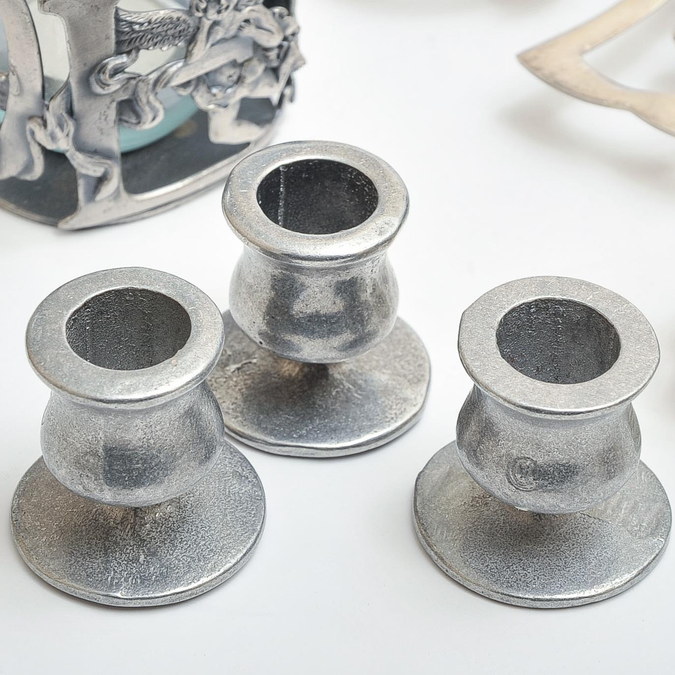 Assortment of Silver Tone Christmas Decor