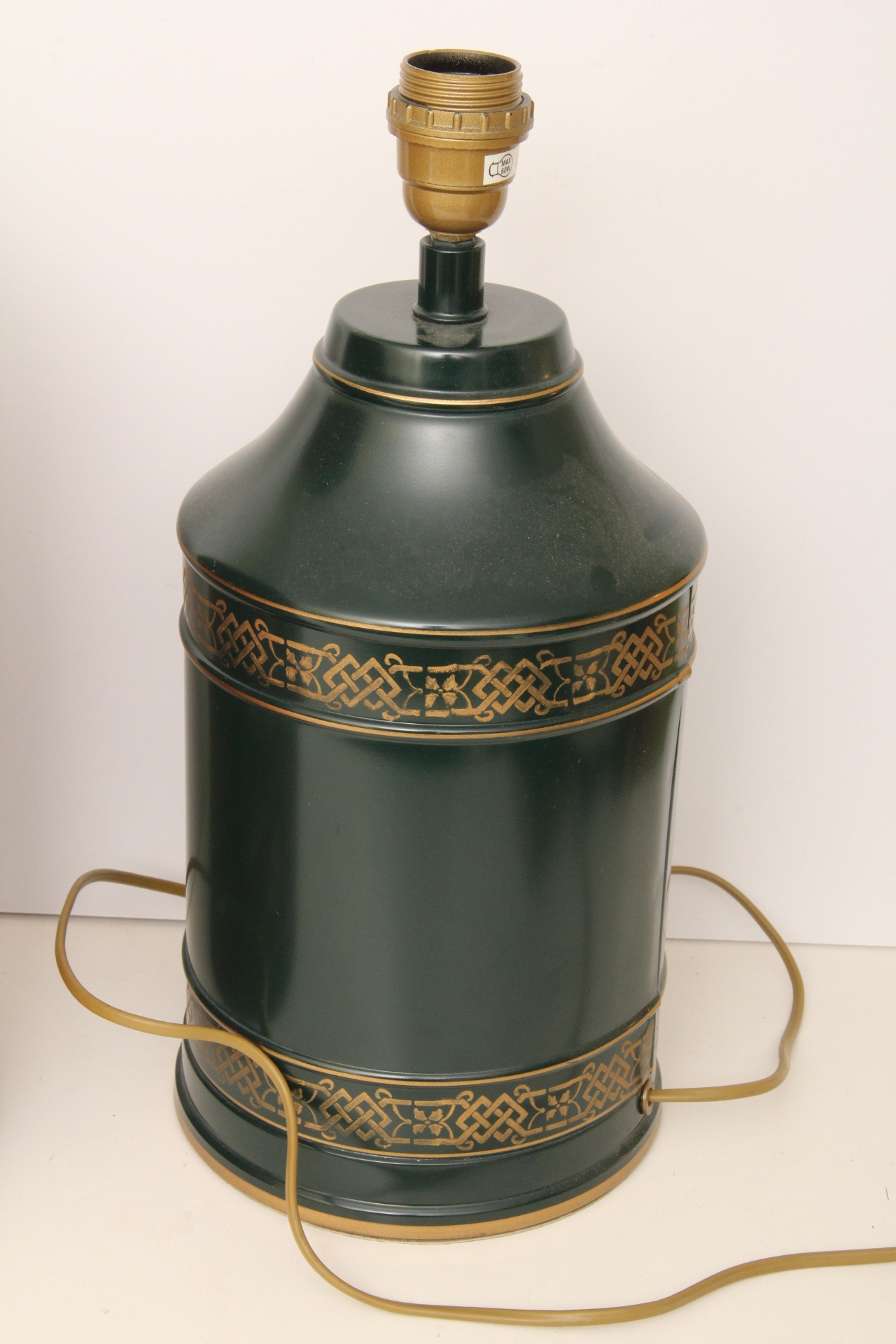 Antique Red Metal Can with Graphic Numbers