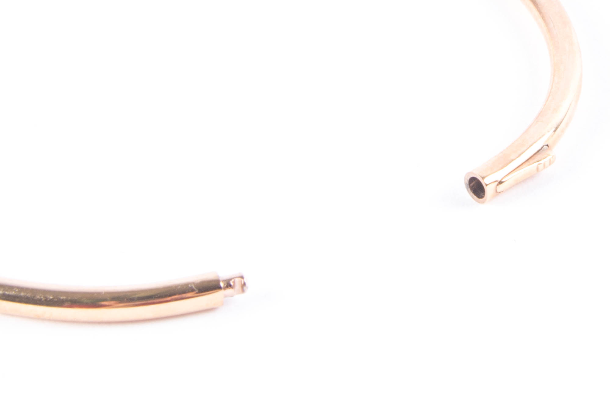 Rose Sterling Silver Diamond Bangle