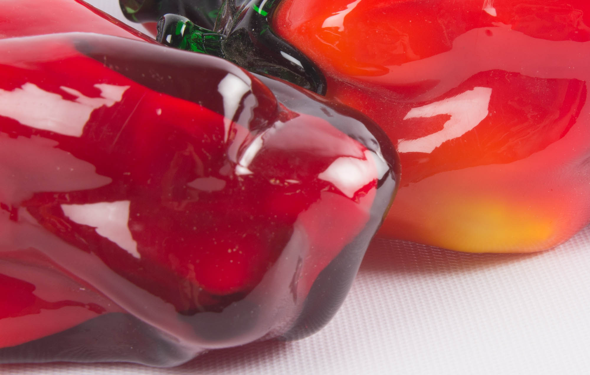 Set of 6 Glass Red Pepper Kitchen Decoratives