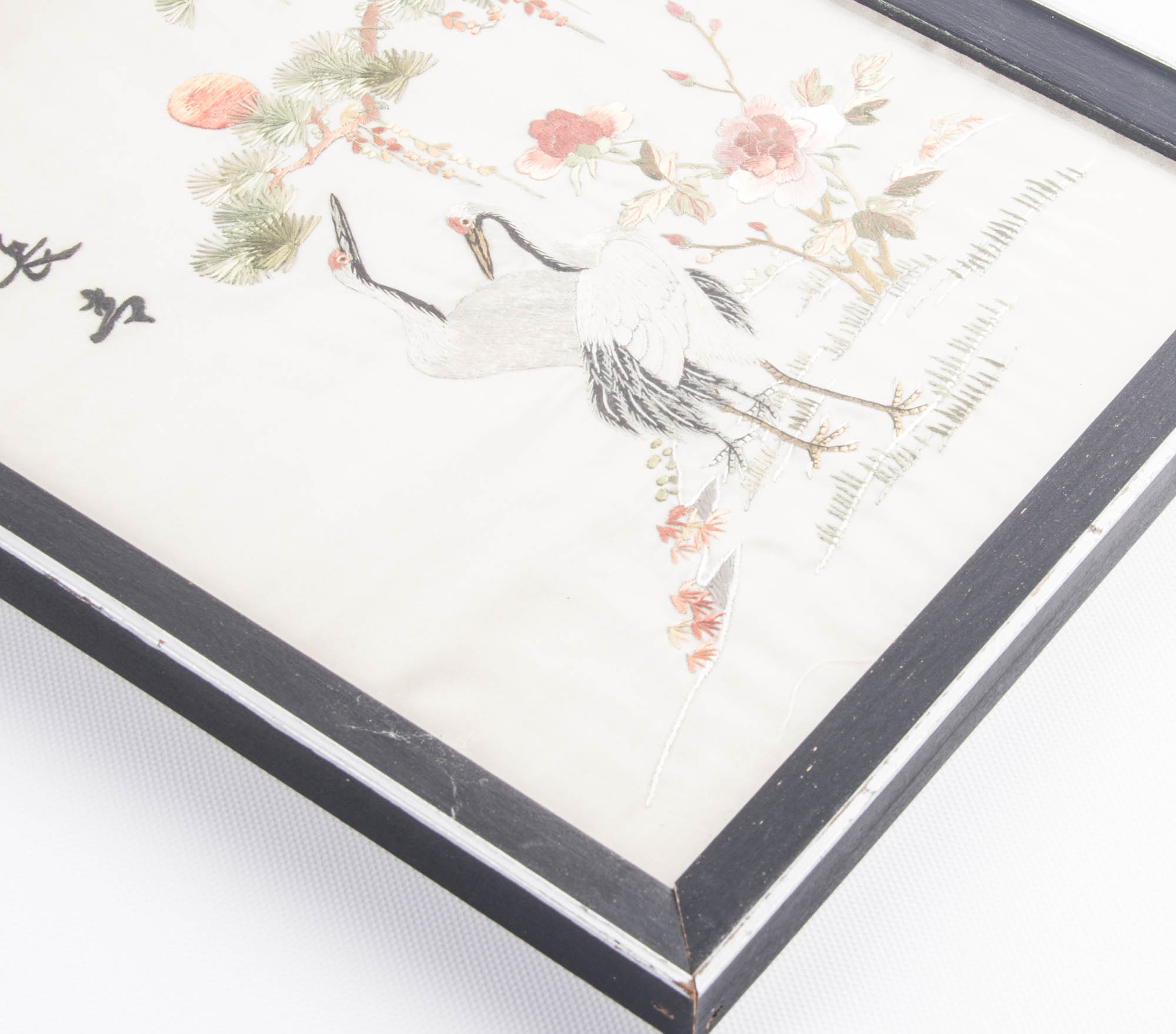 Pair of Chinese Embroidered Silk Panels