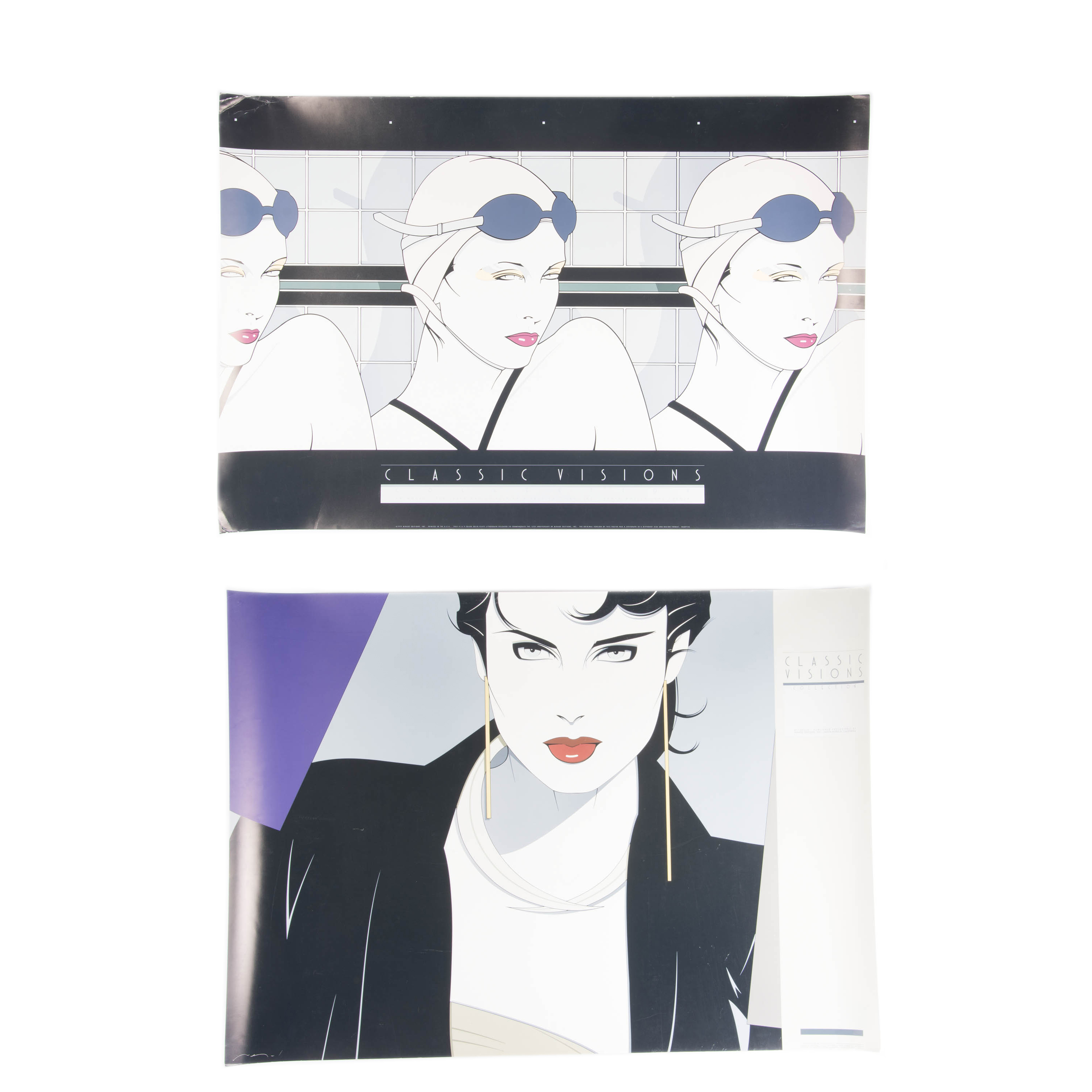 Pair of Patrick Nagel Solid Plate Lithograph Posters