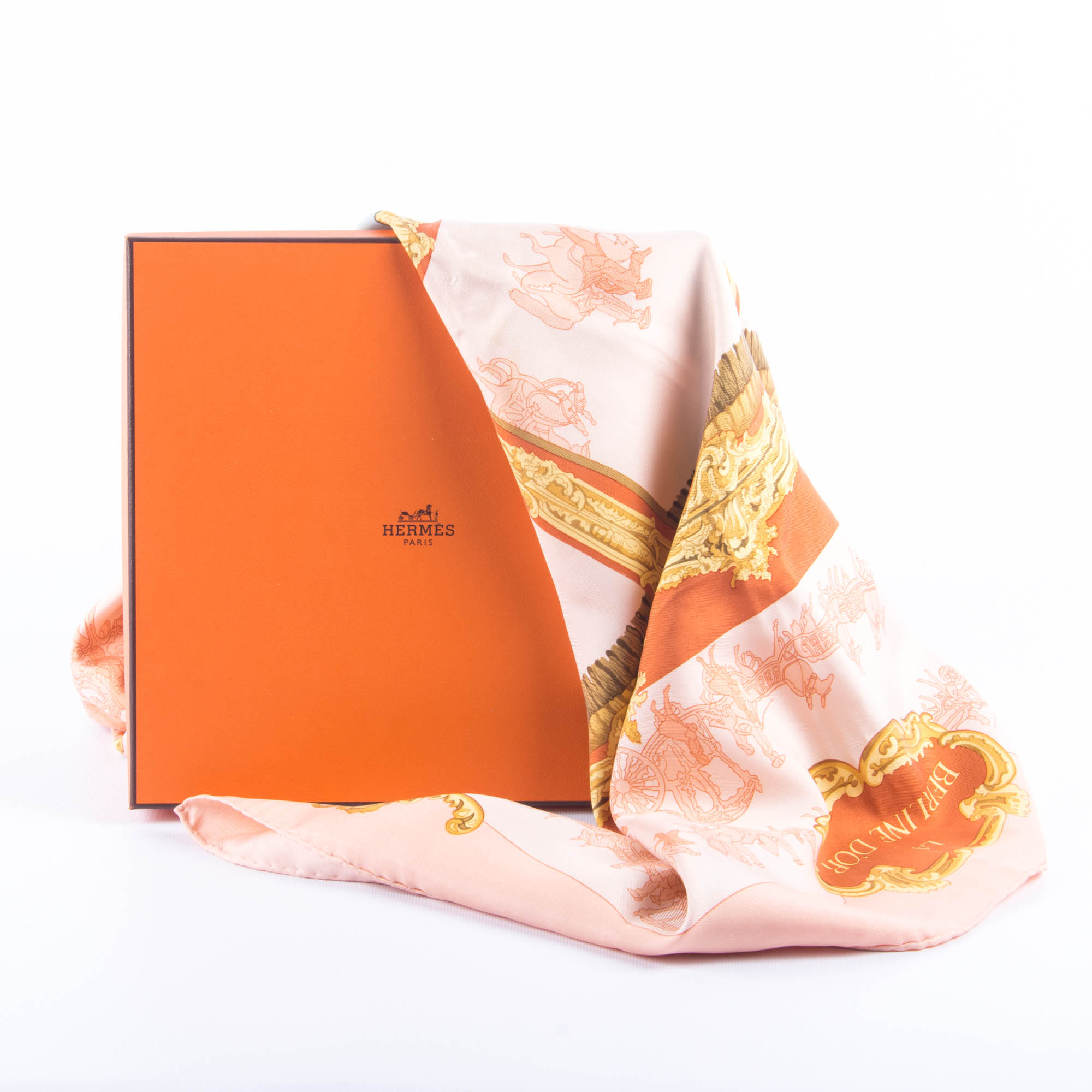 Hermes "La Berline d'Or" Silk Scarf