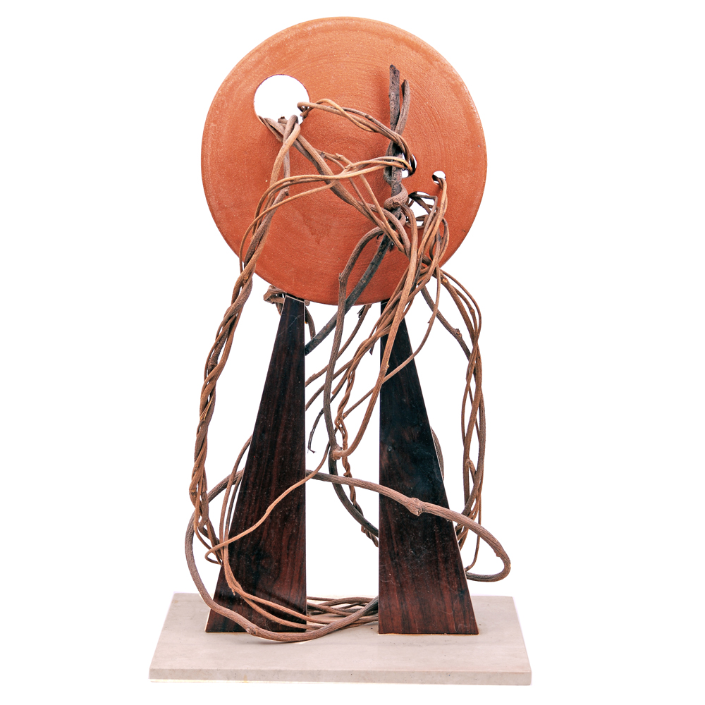 Abstract Mountain and Sun Sculpture