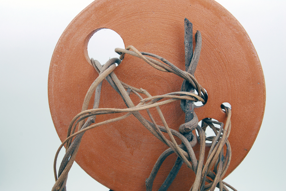 Abstract Mountain and Sun Sculpture