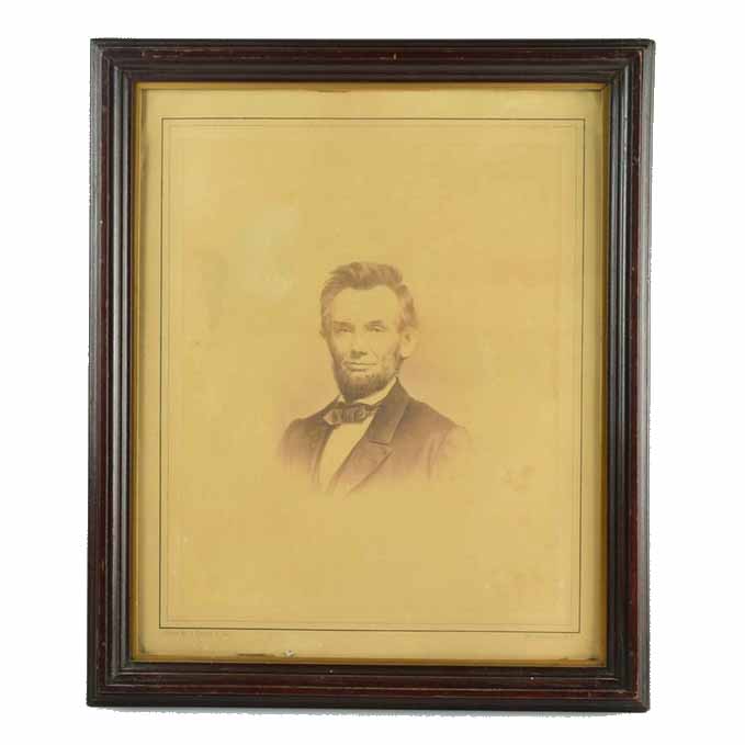 Antique Mathew Brady Abraham Lincoln Large Photographic Portrait