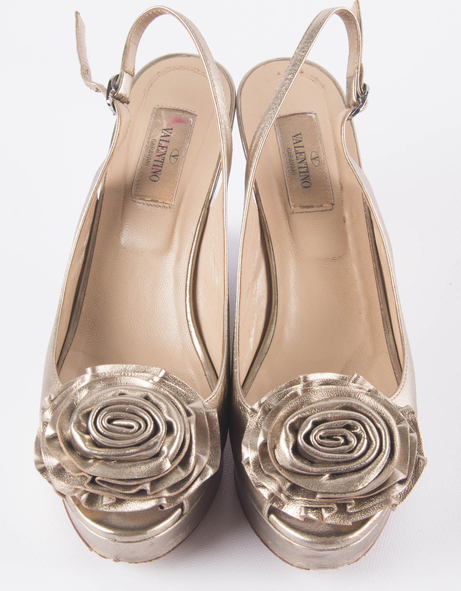 Valentino Open Toe Platform Wedges