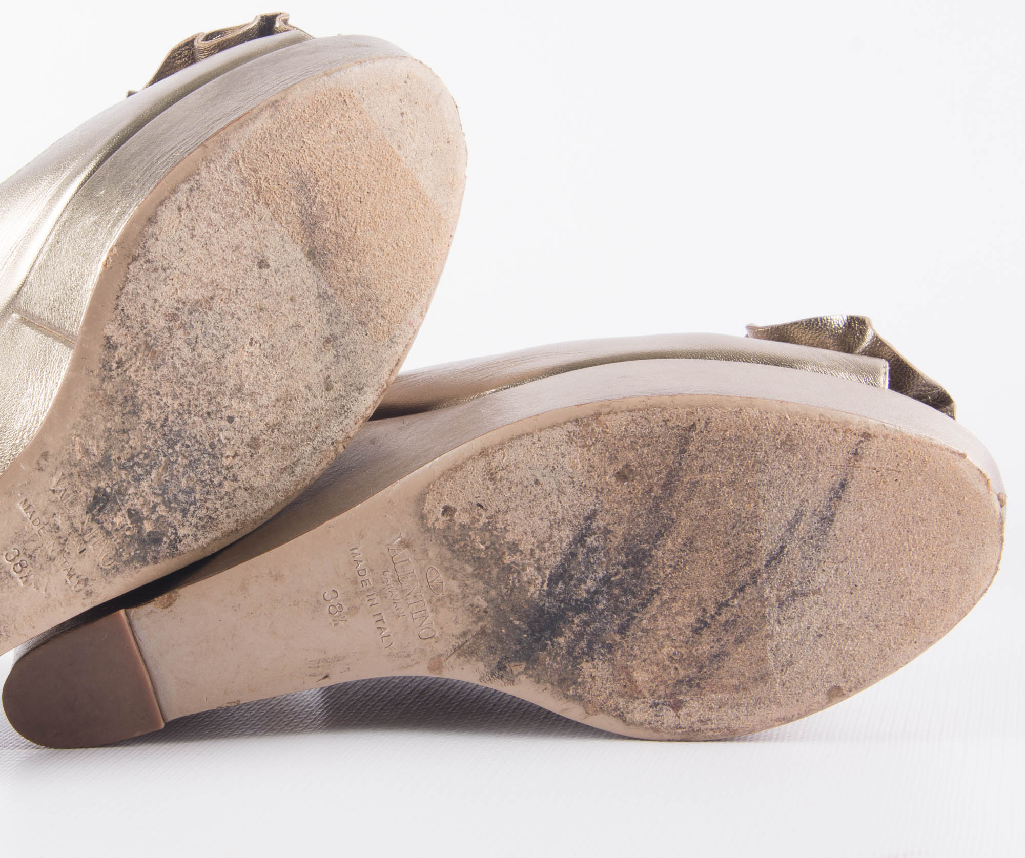 Valentino Open Toe Platform Wedges