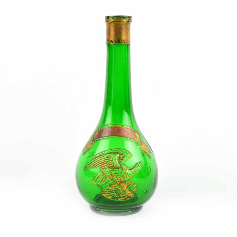 Antique Rheinstrom Bros. Eagle Figural Green Liqueur Bottle