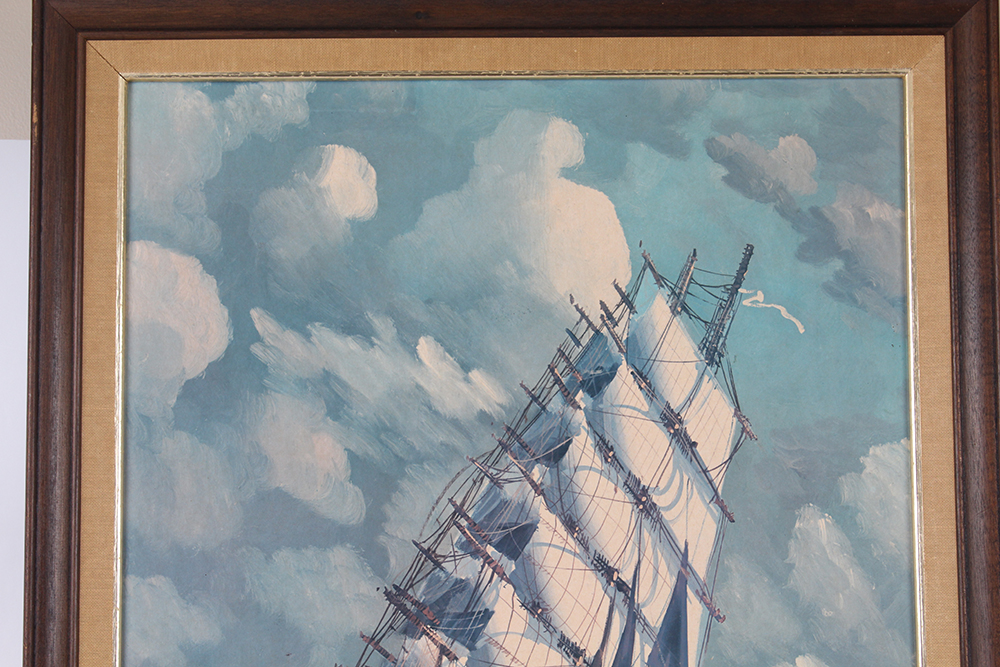 Clipper Offset Lithograph Print on Board by Anderson