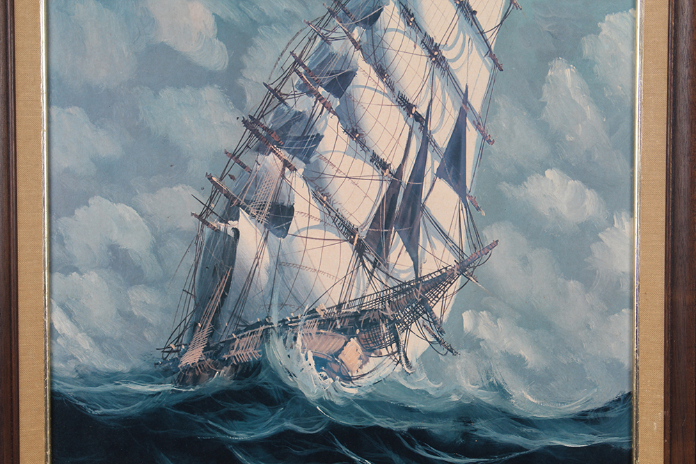 Clipper Offset Lithograph Print on Board by Anderson