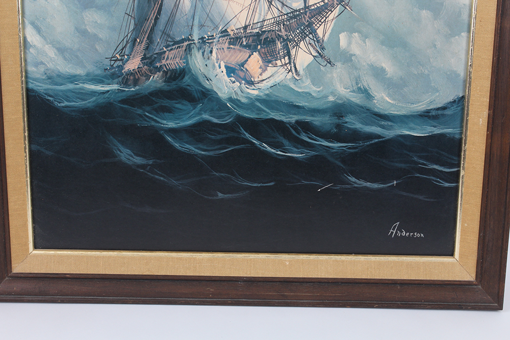 Clipper Offset Lithograph Print on Board by Anderson