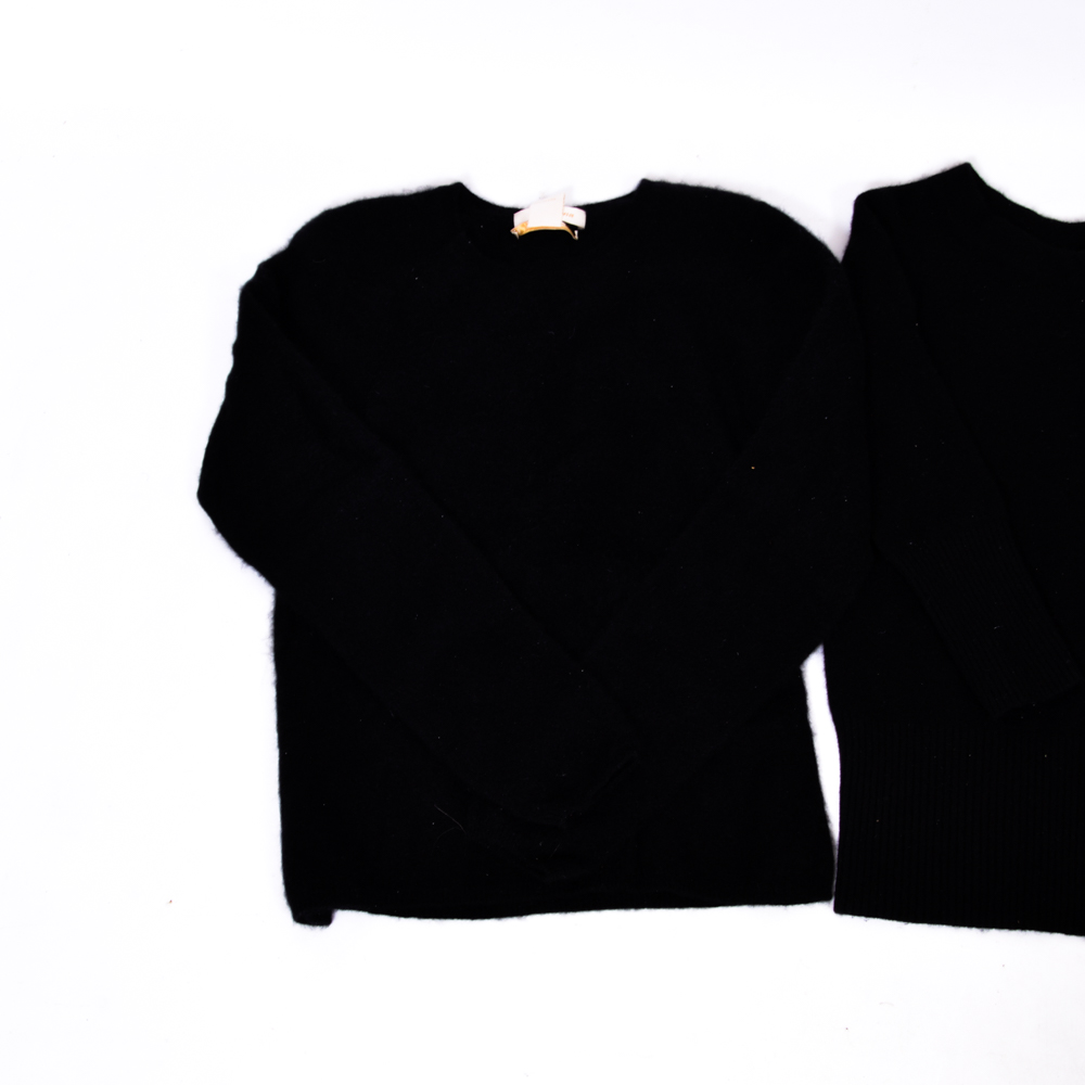 Women's Designer Black Cashmere Sweaters Feat. Tory Burch