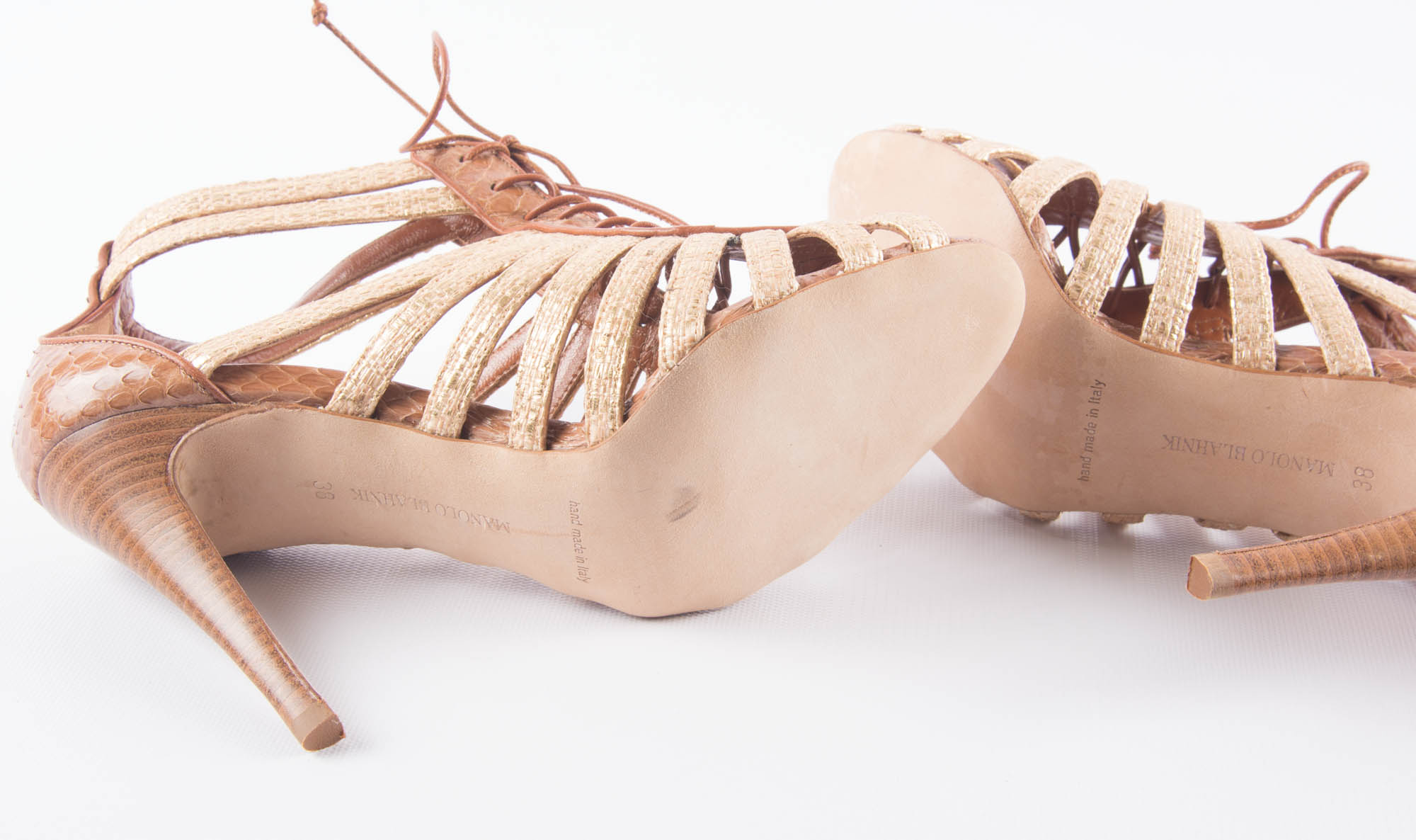 Manolo Blahnik Strappy Lace-Up Heels