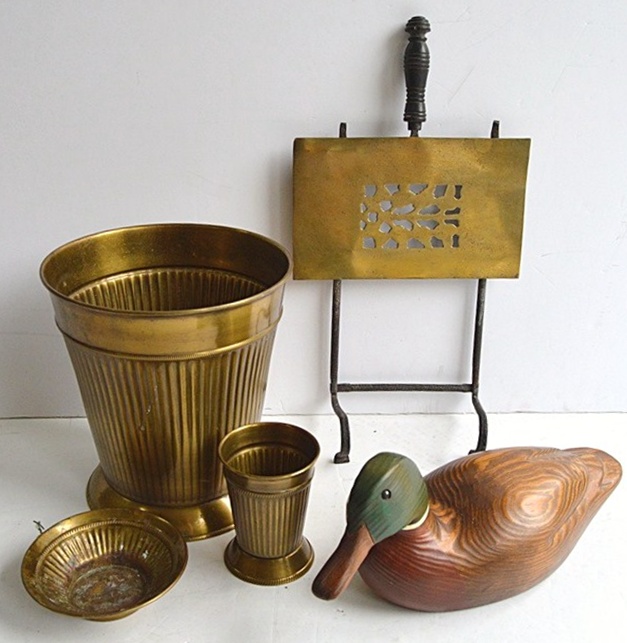 Brass Selection with Antique Warming Pan