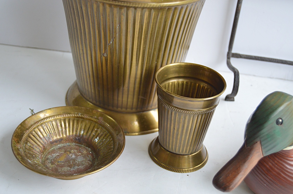 Brass Selection with Antique Warming Pan